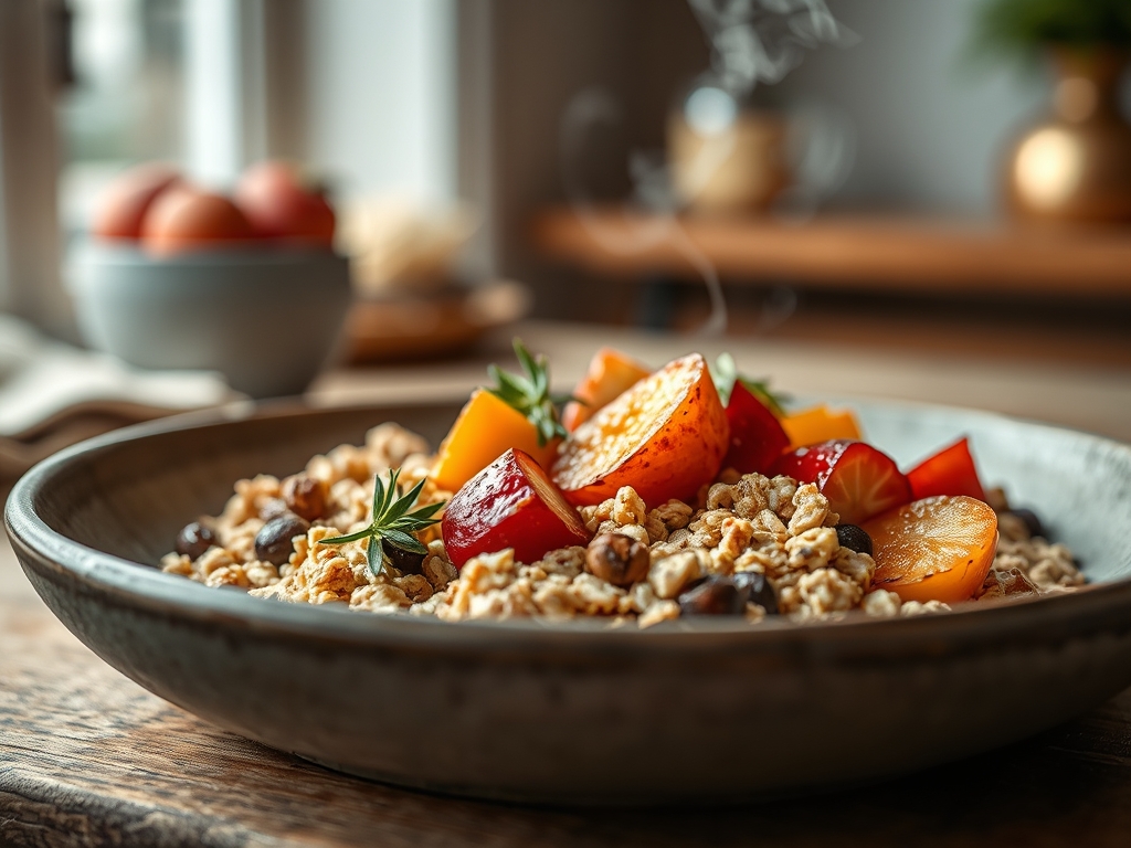 Muesli mit Obst Gesicht